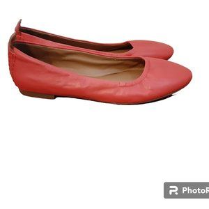 NWOT Lucky Brand Caliz Grenadine Red Leather Ballerina Flat with Almond Toe